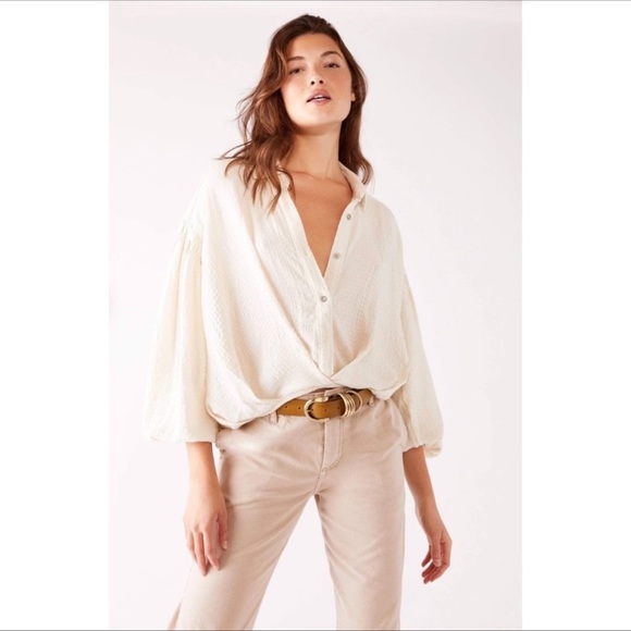 FREE PEOPLE Rockaway Solid Blouse - XS - Picture 1 of 5
